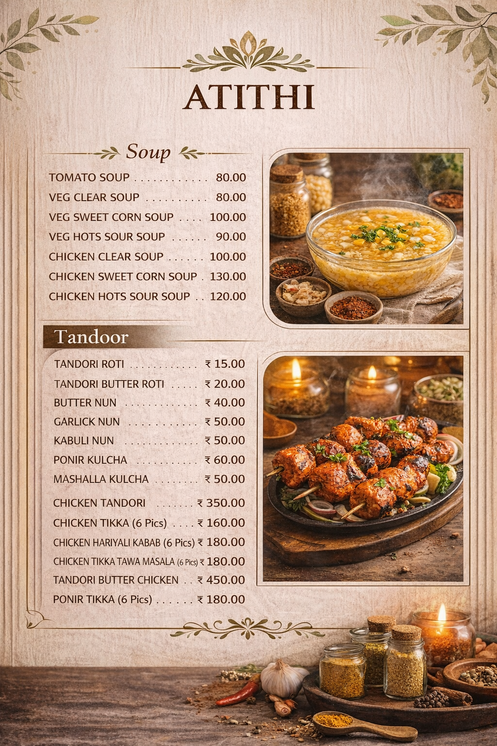 Atithi Menu Card Page 4